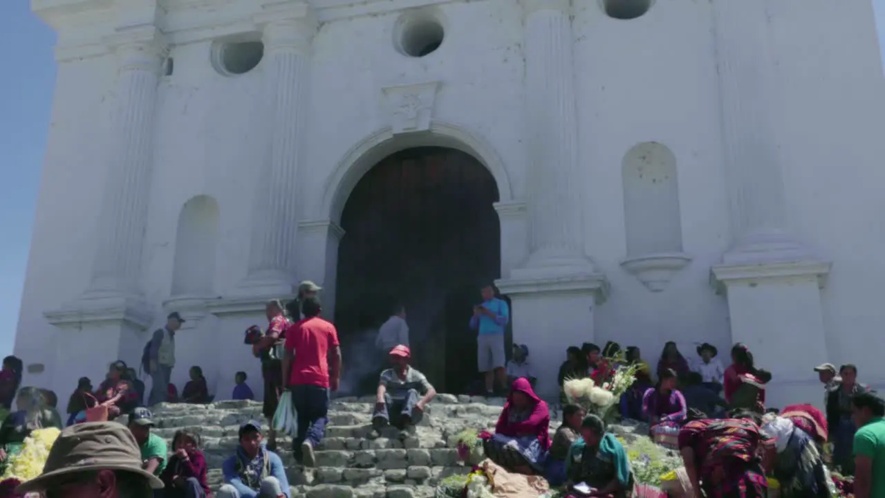 Entrance of an old catholic church in Chichicastenango Guatemala