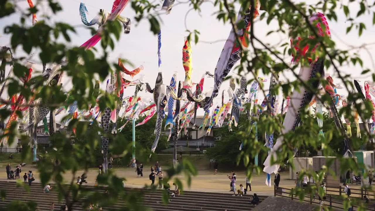 Warm Children's Day in Japan Families Attend Koi Streamer Event