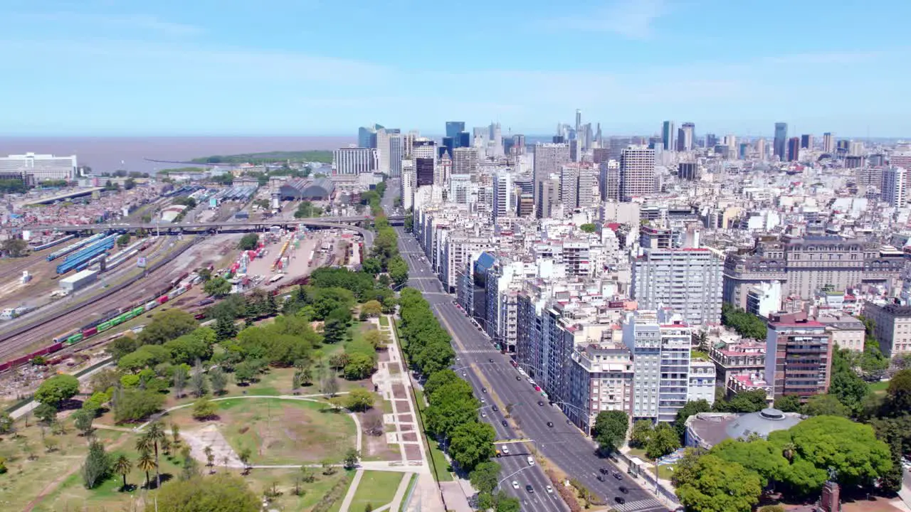 City Landscape of Beautiful Buenos Aires Argentina Aerial Drone Cityscape