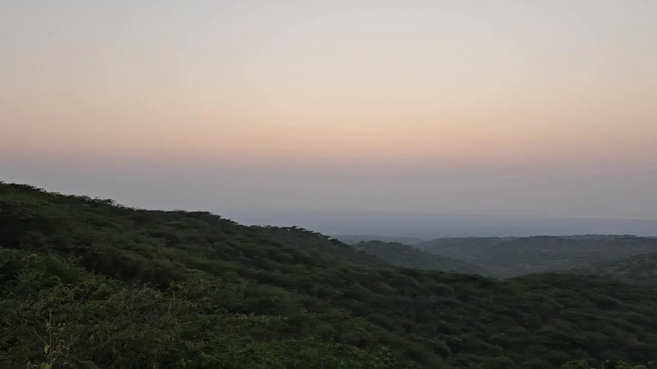 A cinematic view of Dholavira Archeology Heritage Site at sunset