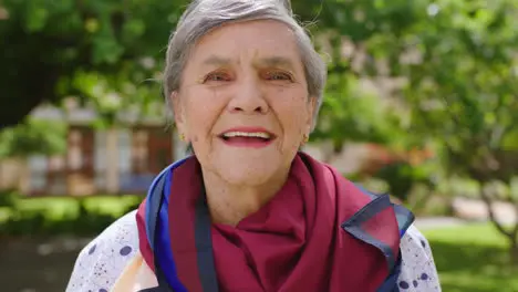 Happy face of elderly woman