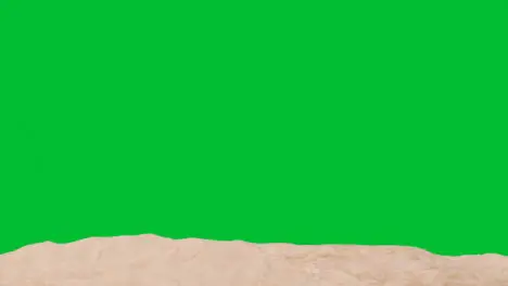 Summer Holiday Concept With Sandy Beach In Foreground Against Green Screen