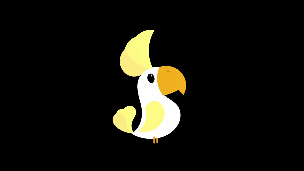 Cartoon-Papagei Vogel Tiersymbol Schleifenanimation Video Transparenter Hintergrund Mit Alphakanal