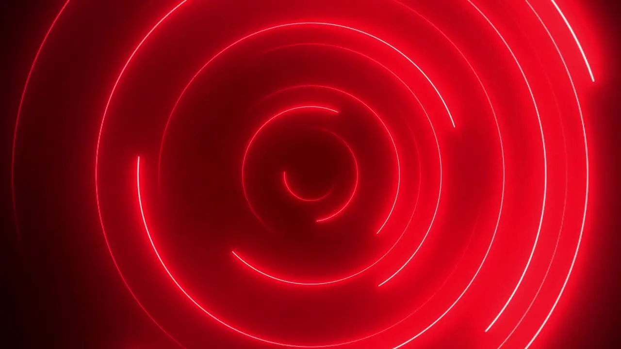 Red neon background loop with abstract tunel circles spinning in a hypnotic way red tunnel seamless loop