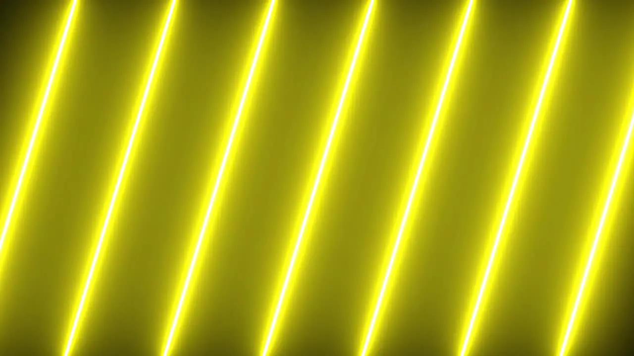 Diagonal yellow neon lines flashing on a black background yellow background abstract with seamless loop