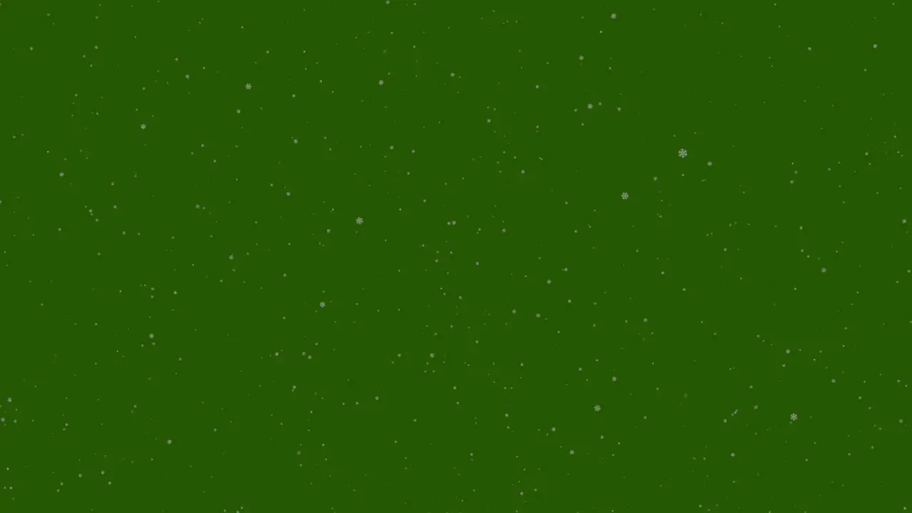 Christmas winter white snow falling in front of green screen