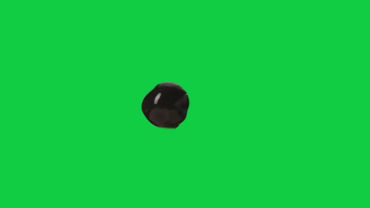 Isolated Shiny Tapioca Pearl Slowly Moving Right in Front of Green Screen