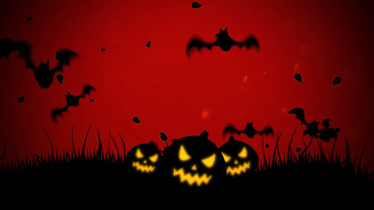 Halloween background animation with bats and pumpkins 3