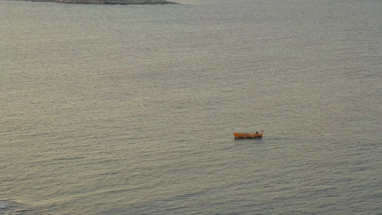 Boat Sailing At The Calm Ocean Near Store Torungen Island In Arendal Town Norway