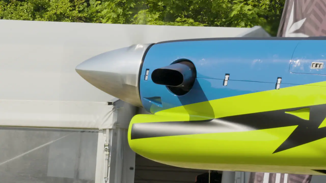 Spinning Rotor Blades Of An Aerobatic Aircraft Ready For Take Off