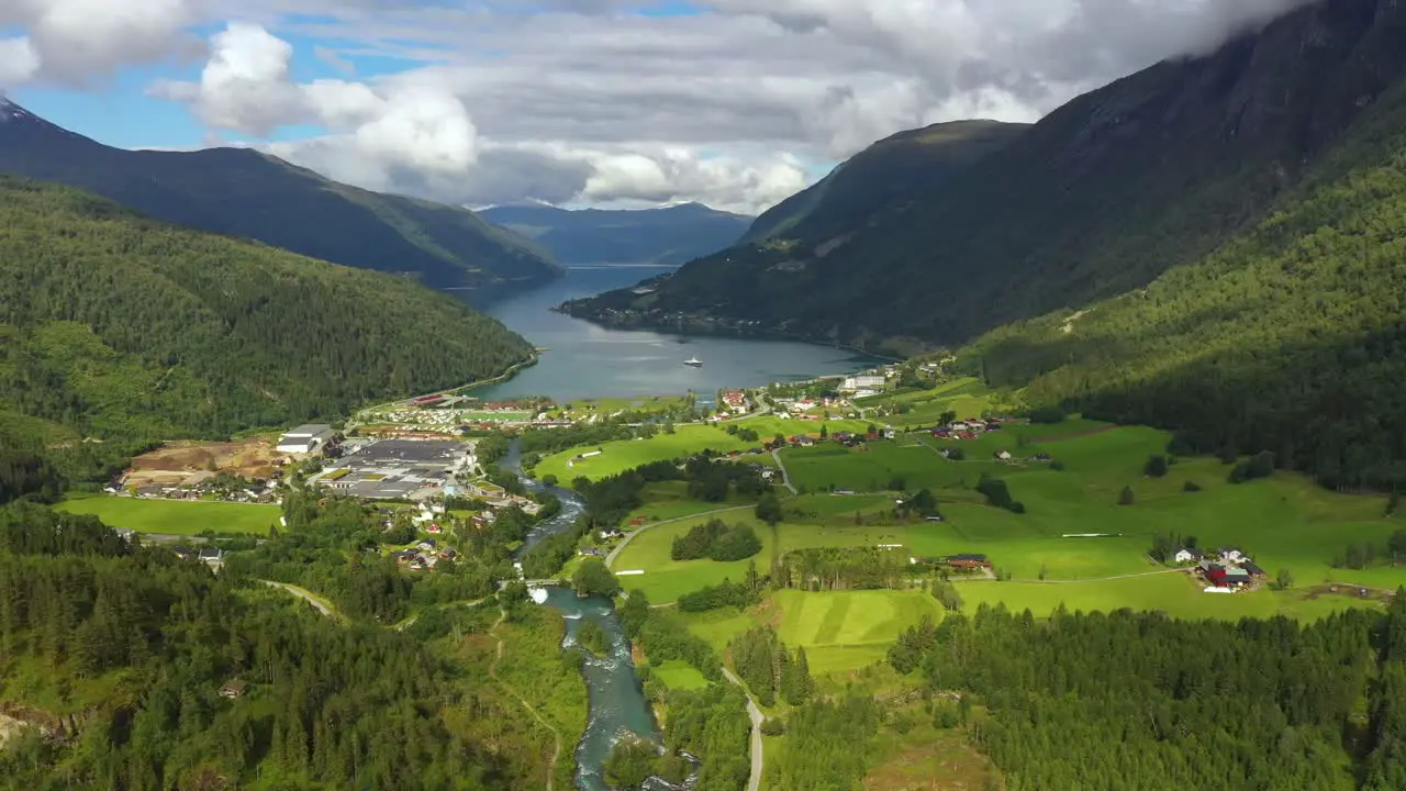 Aerial footage Beautiful Nature Norway natural landscape Lodal valley