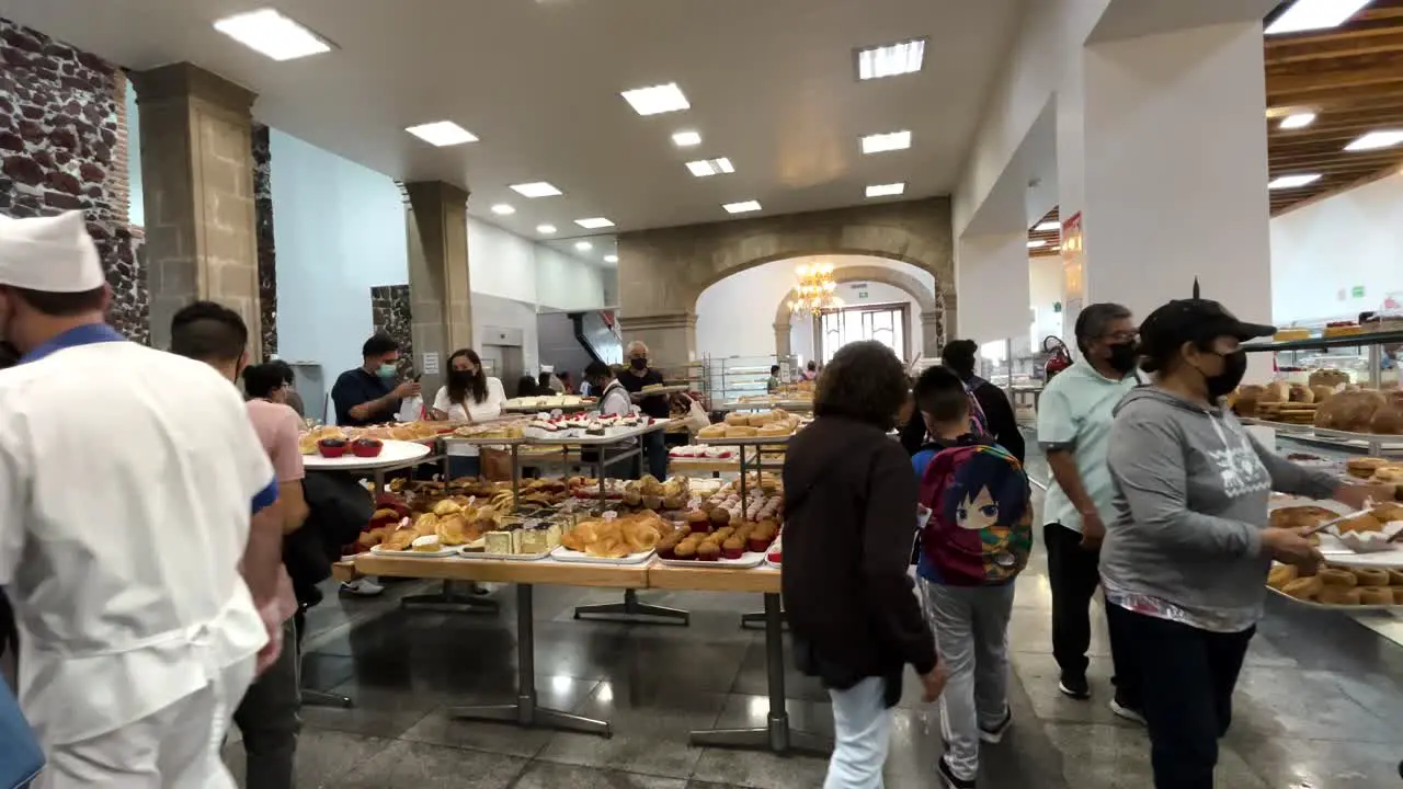 shot of and interior of a traditional mexican bakery in mexico city