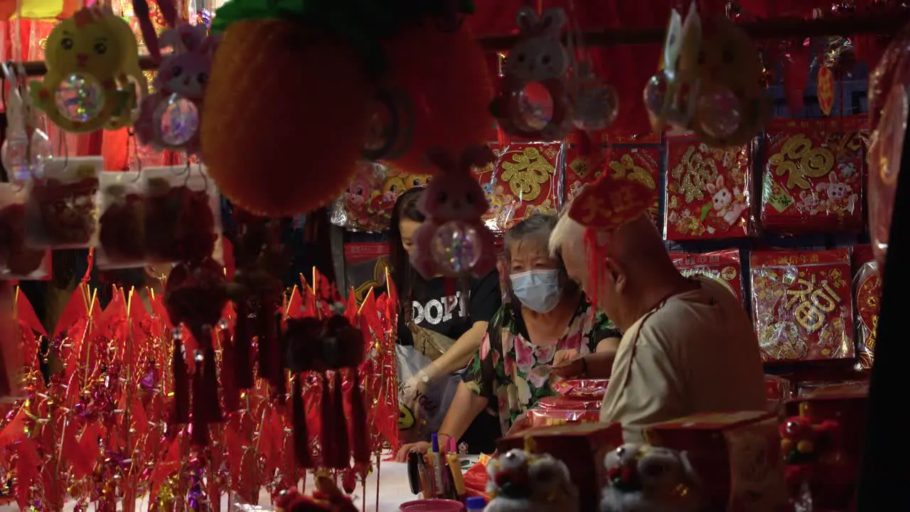 Shop selling decorations for the Chinese New Year of the Rabbit 2023 in Chinatown