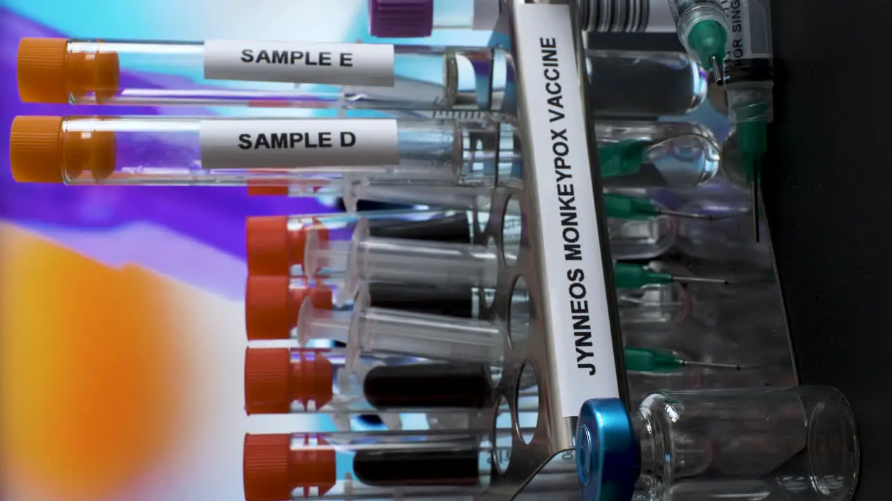 JYNNEOS Monkeypox Vaccine Samples Being Removed From Rack