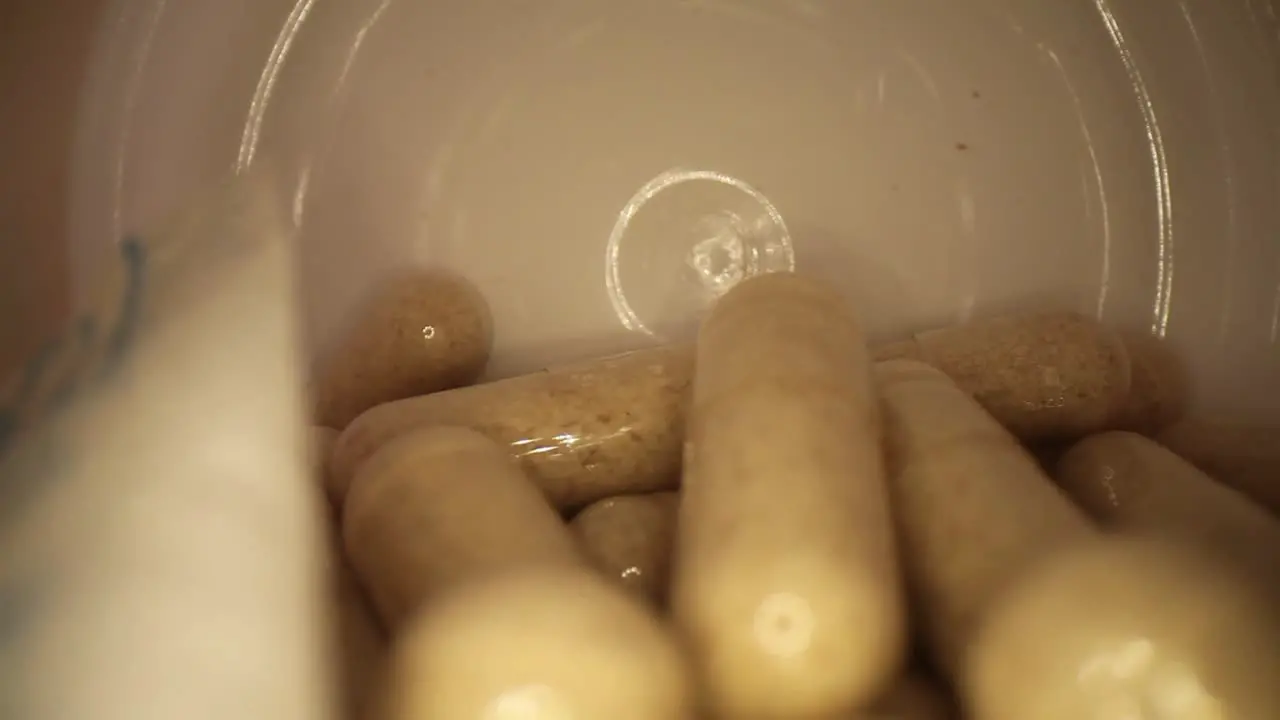 moving into a supplement pill bottle with desiccant still in using a wide angle probe lens getting unique perspectives