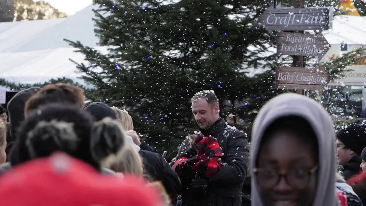 Christmas fair in Rochester with fake snow