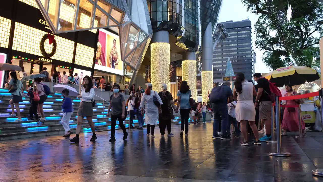 Singapore shopping city on a rainy day