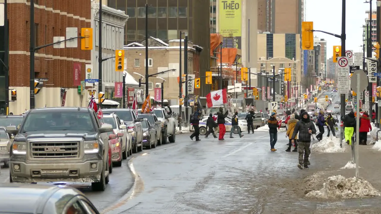 Freedom Convoy Protest in Ottawa Canada