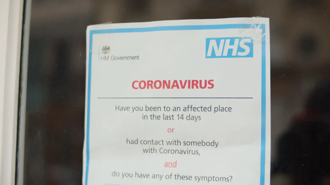 UK Government NHS coronavirus pandemic public announcement sign London England