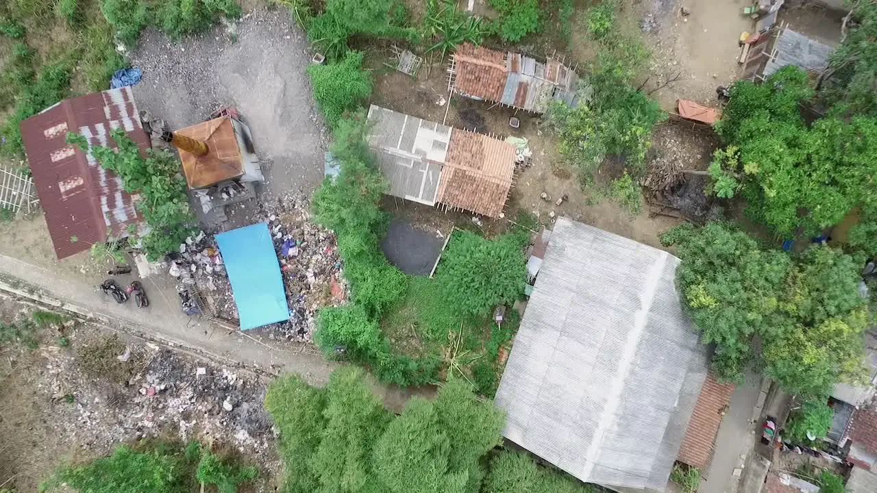 Garbage dumping or burning site  with a chimney to the sky in a village in Indonesia to prevent pollution