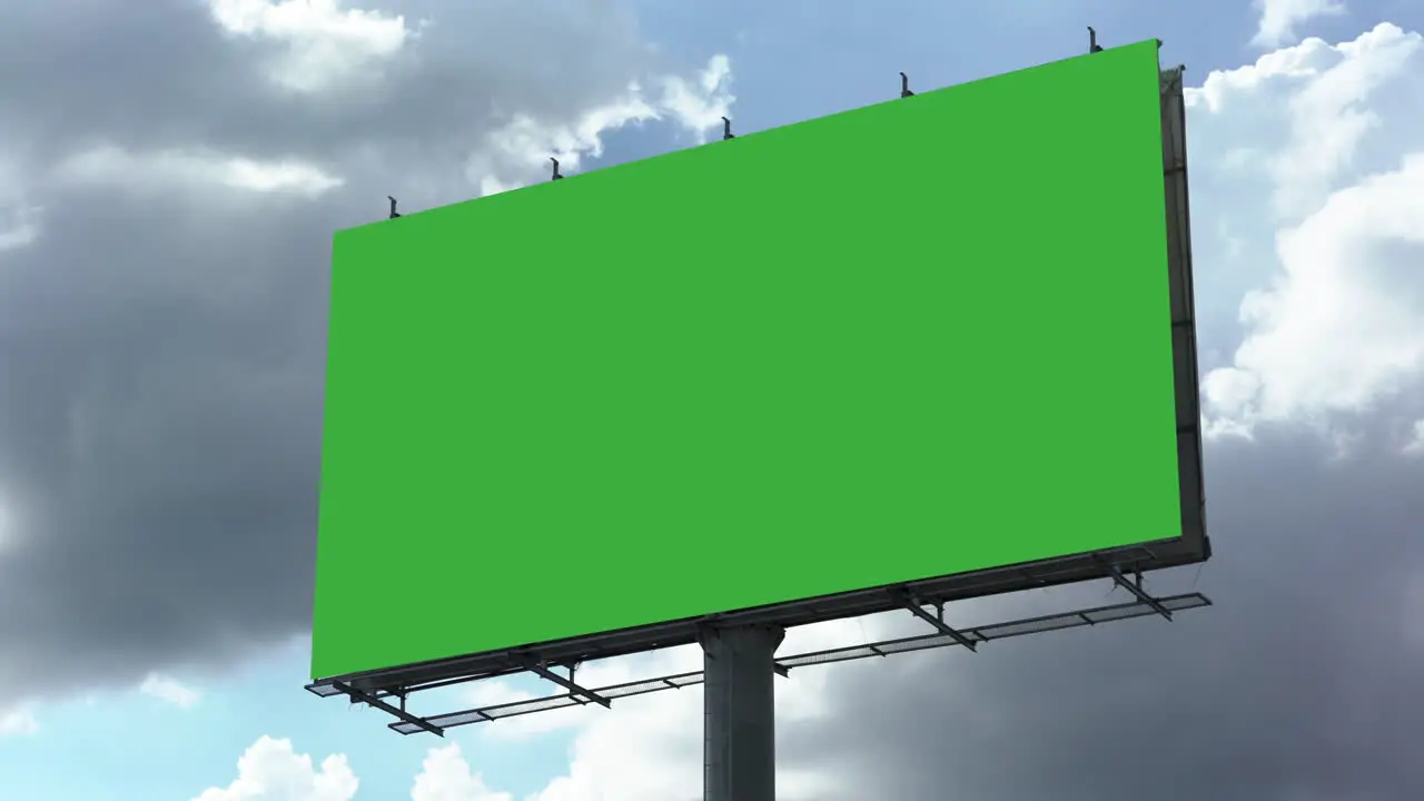 Green screen billboard wide shot time lapse clouds background