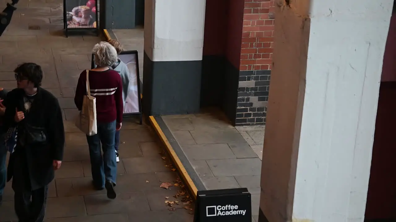 Walking past the Coffee stores in South Bank London United KIngdom