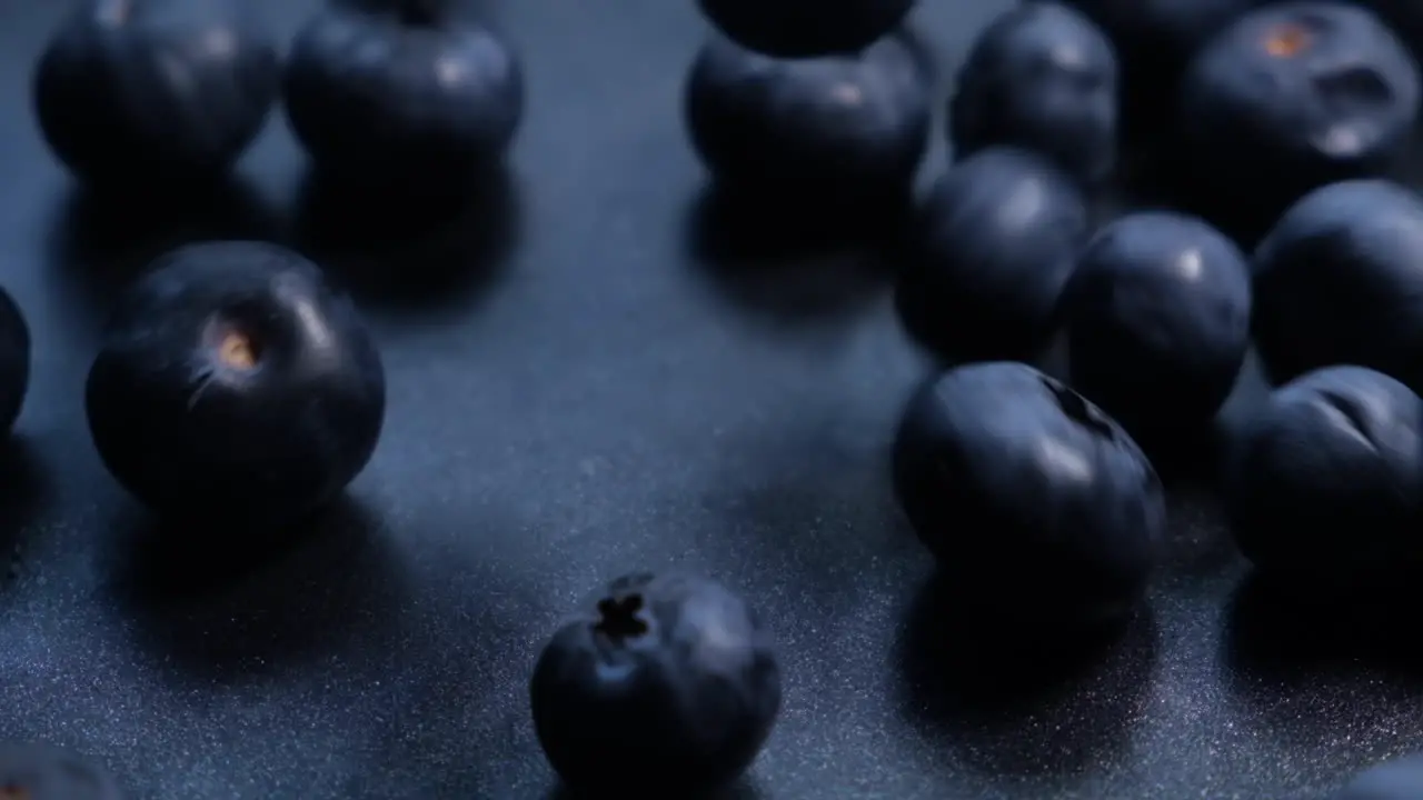 Blueberries falling Organic and healthy food