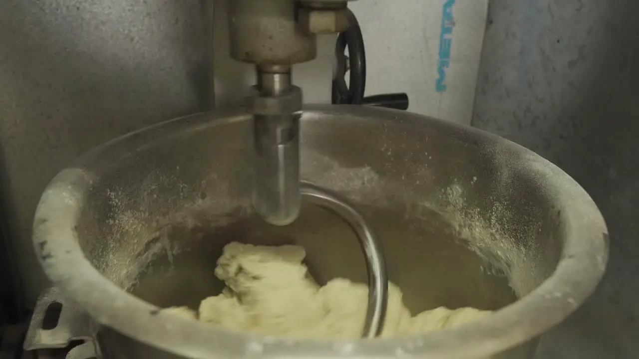 Close Shot of Pizza Dough in Mixer