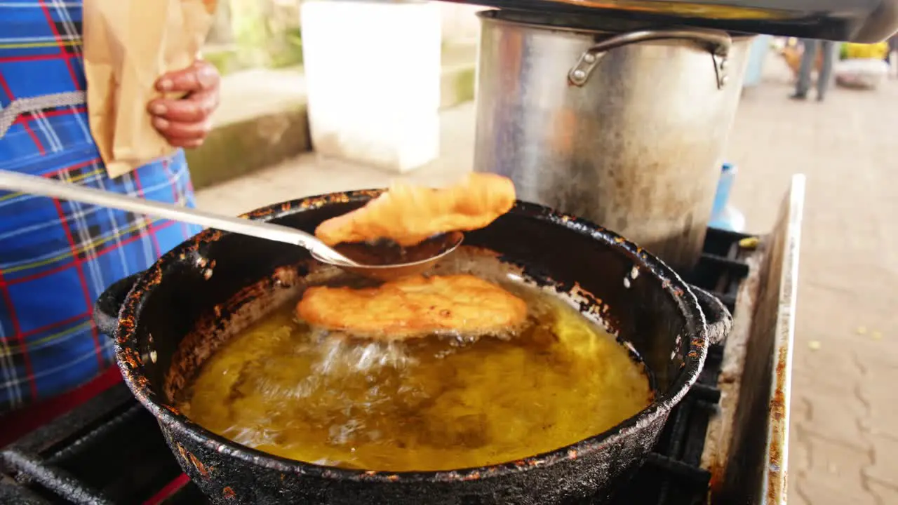 Delicious crispy fried Ecuadorian street food from a local vendor