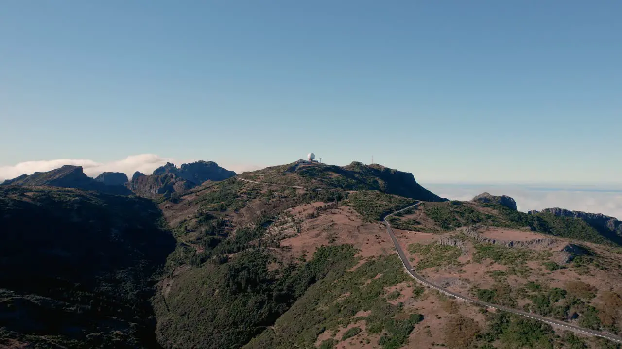 Air defense radar station on Pico Do Arieiro mountain Madeira