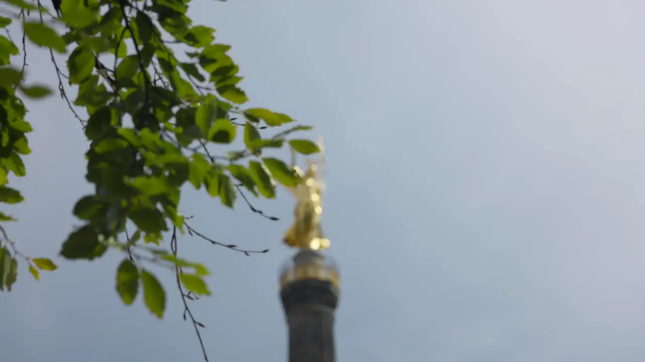 Berlin Victory Column Out of focus cinematic shot