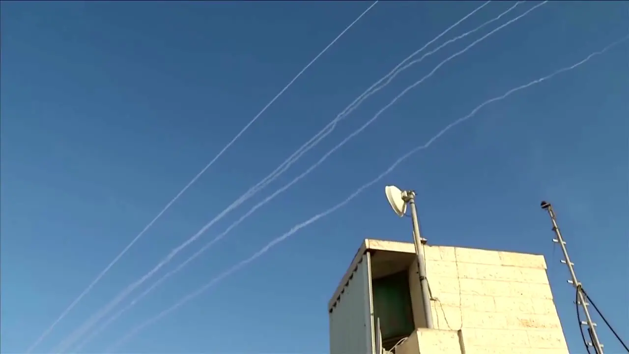 Hamas rocket attacks from Gaza toward Israeli settlements