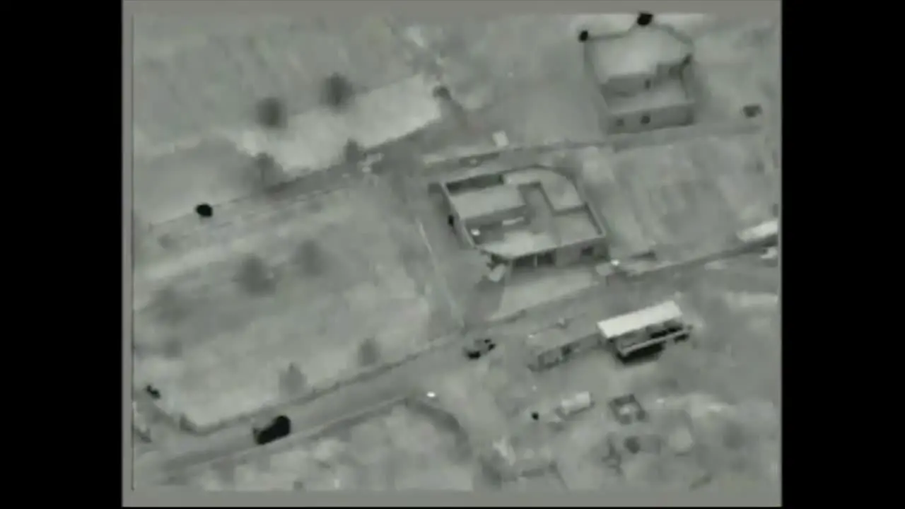 Aerial Of Iraqi Counter Terrorism Service Detaining Daesh Affiliate Responsible For Terrorism Ops Anbar Province Iraq