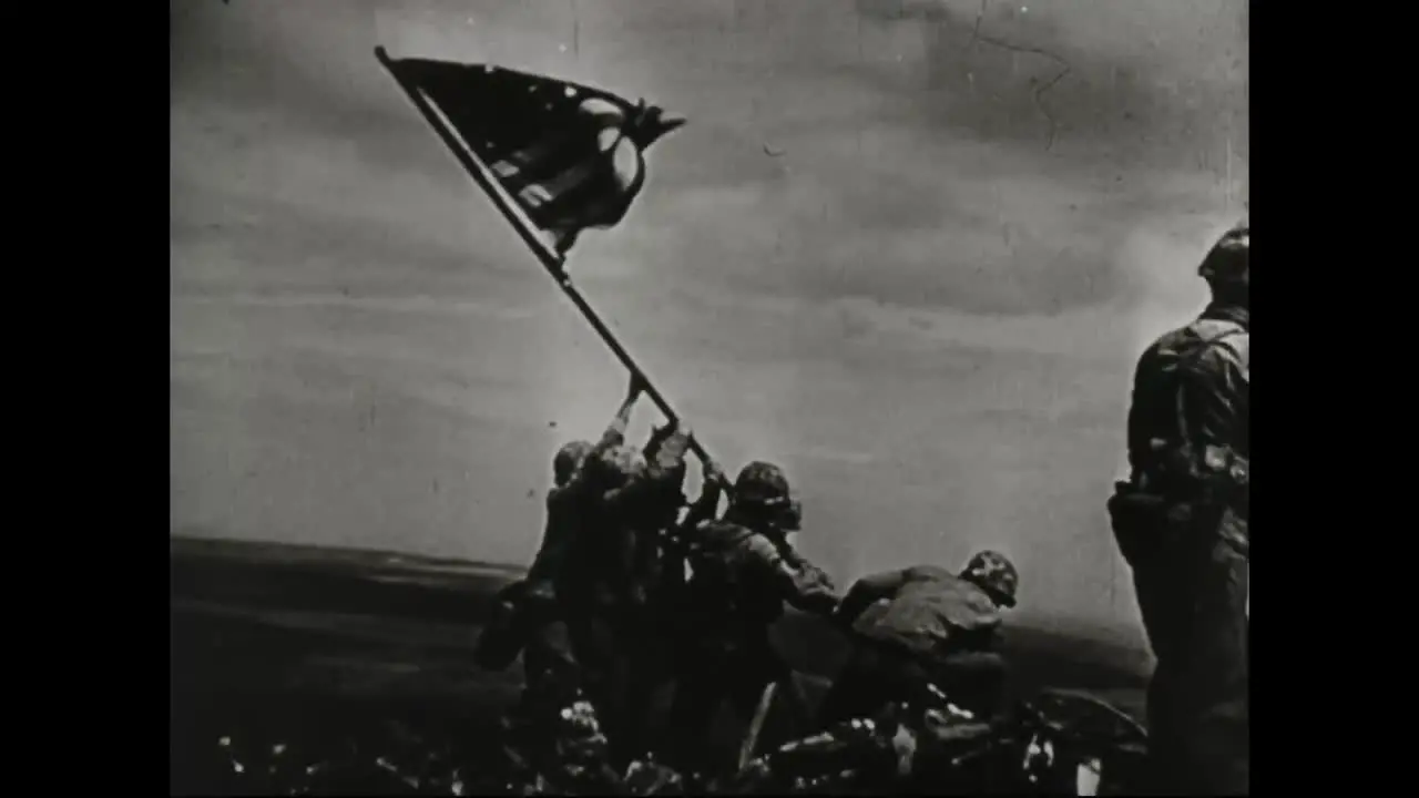 Famous Iwo Jima Marines Flag Planting During World War Ii