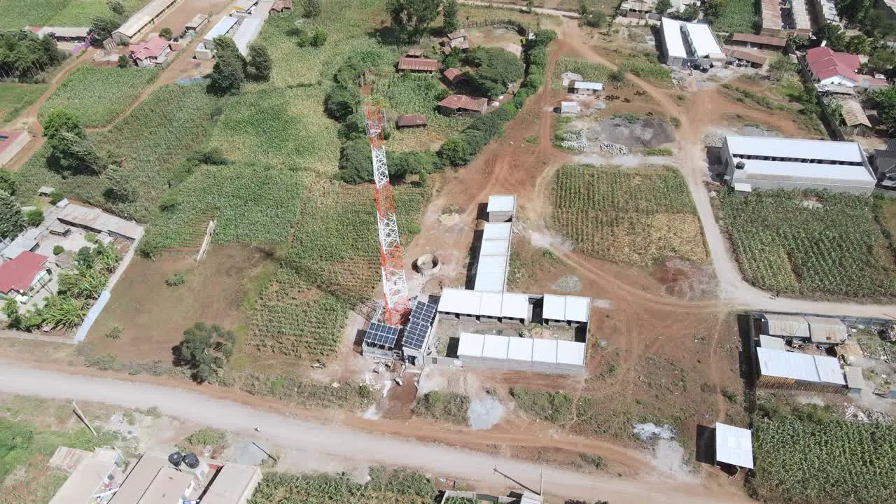 Radio tower providing telecommunication service in Loitokitok Kenya Africa aerial