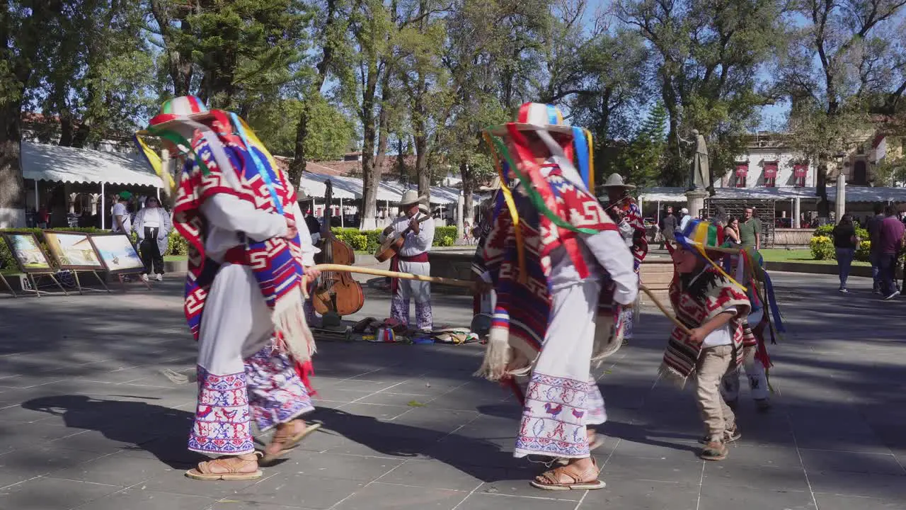 Typical dance of the old men in the historic center of the city