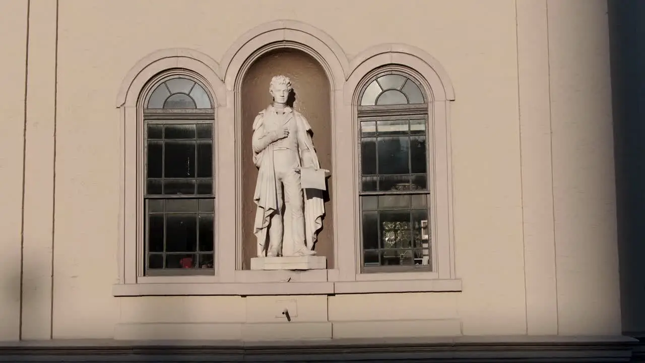 Robert Fulton statue at Fulton Opera House inventor of steamboat