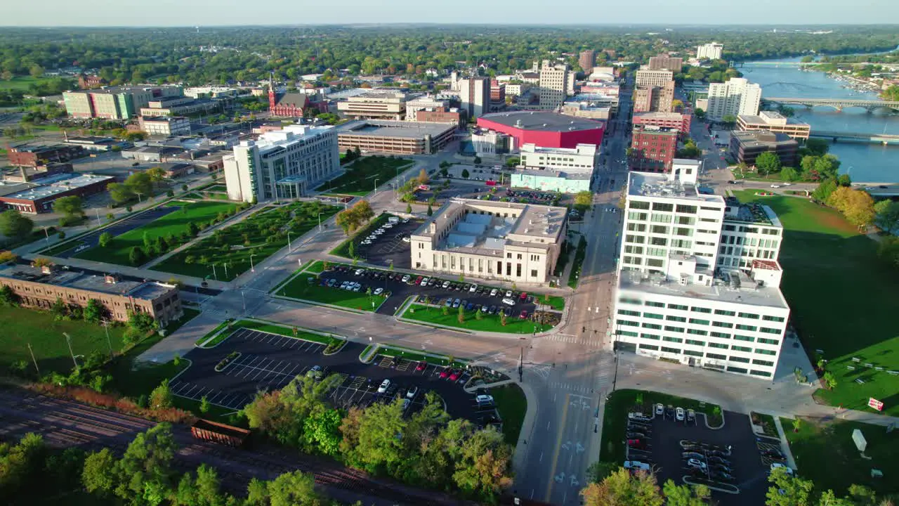 Daytime aerial over Rockford Illinois