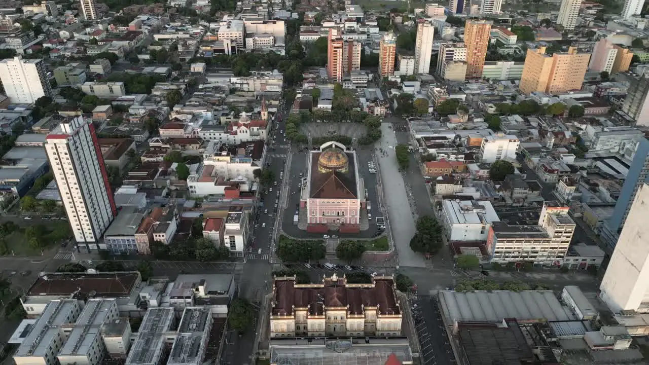 City of Manaus in the state of Amazonas in Brazil with tall urban buildings below