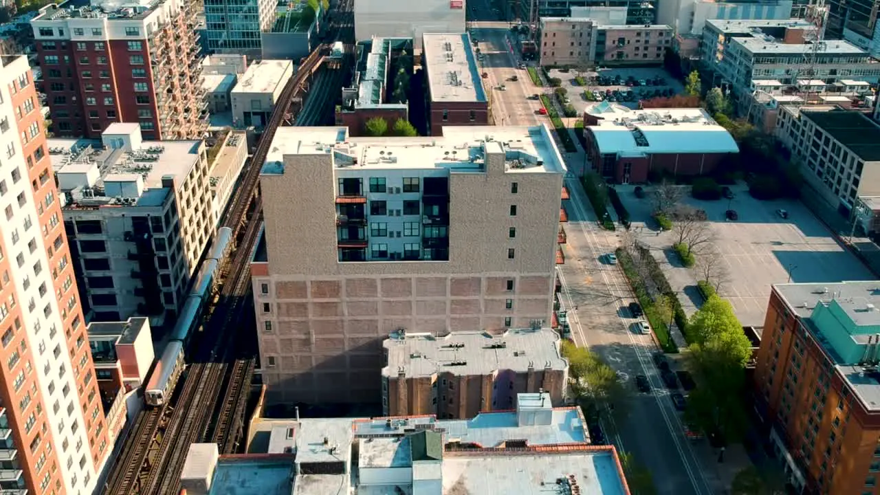 An aerial view of the centre of Chicago