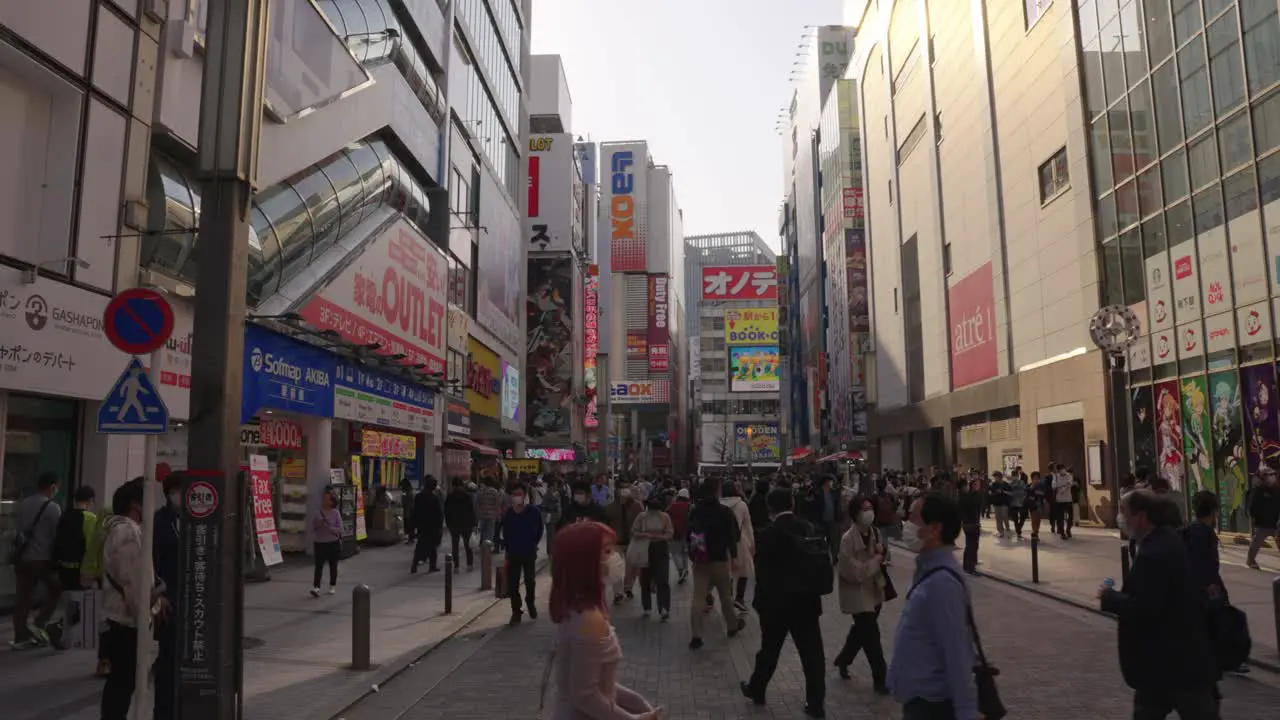 4k Akihabara Electric Town in Japan Japanese People Walking Through Street