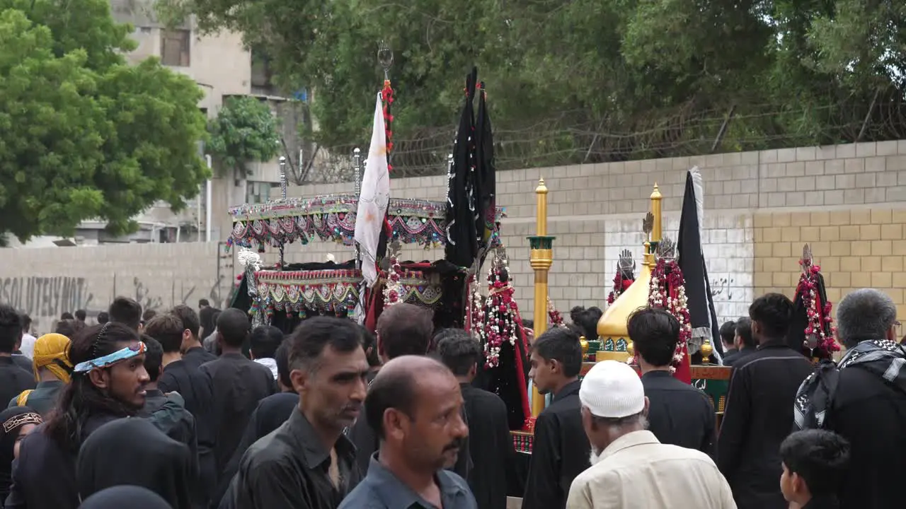  Parade Of Muharram In Karachi Being Observed By Mourners Going Past