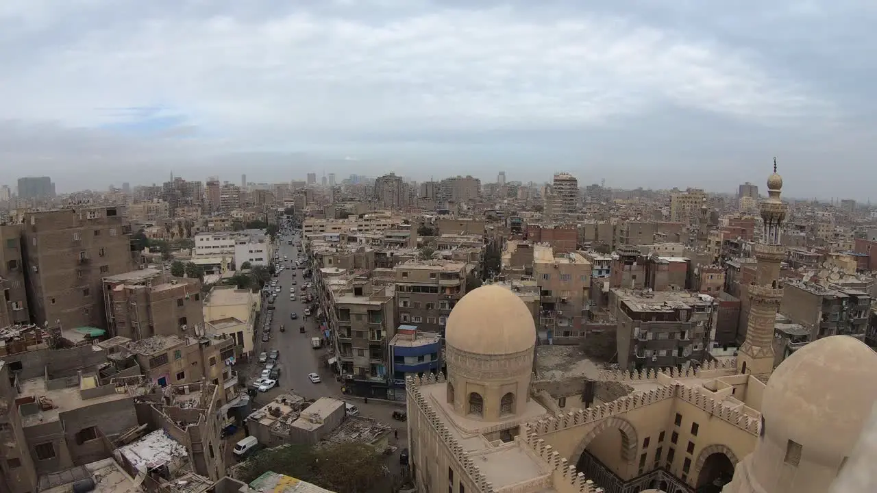 Panoramic to Cairo from the mosque of ibn Tulun