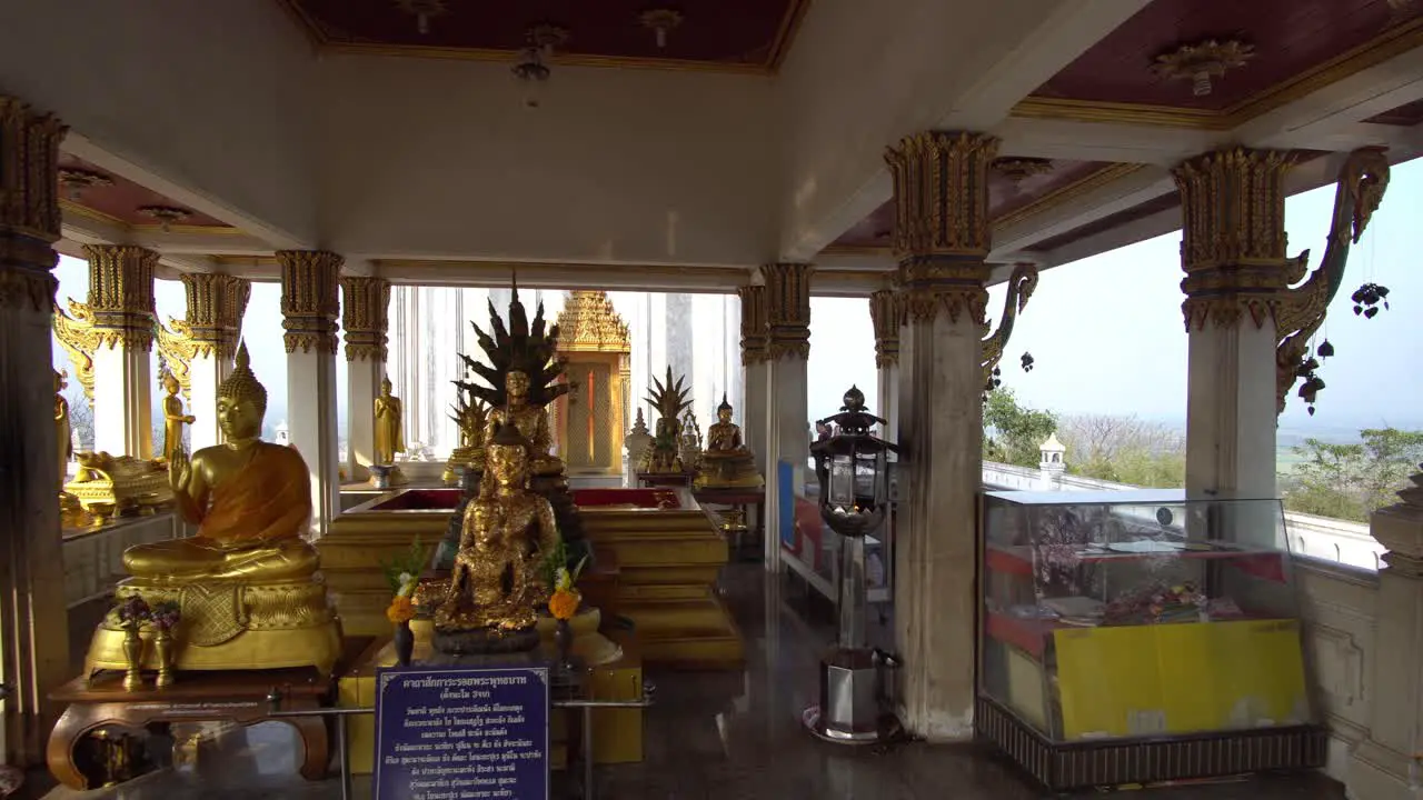 Traditional Buddhist Shrine in Thailand Countryside Pull Back Dolly Out Shot