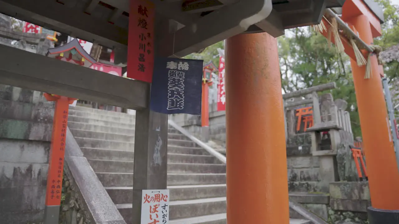 Pan Establishing Shot of Fushimi Inari Taisha Kyoto Japan