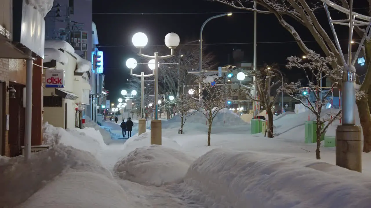 Snow covered streets of Northern Japan Winter in Aomori