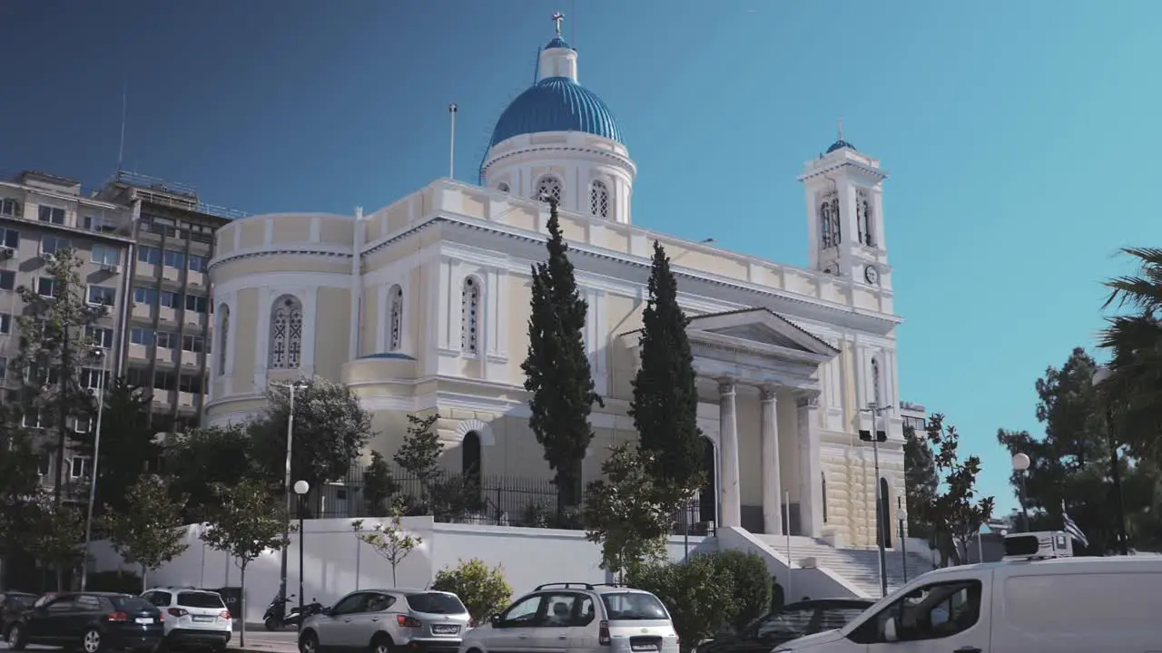 Exterior wide shot of Agios Nikolaos Church Piraeus Greece