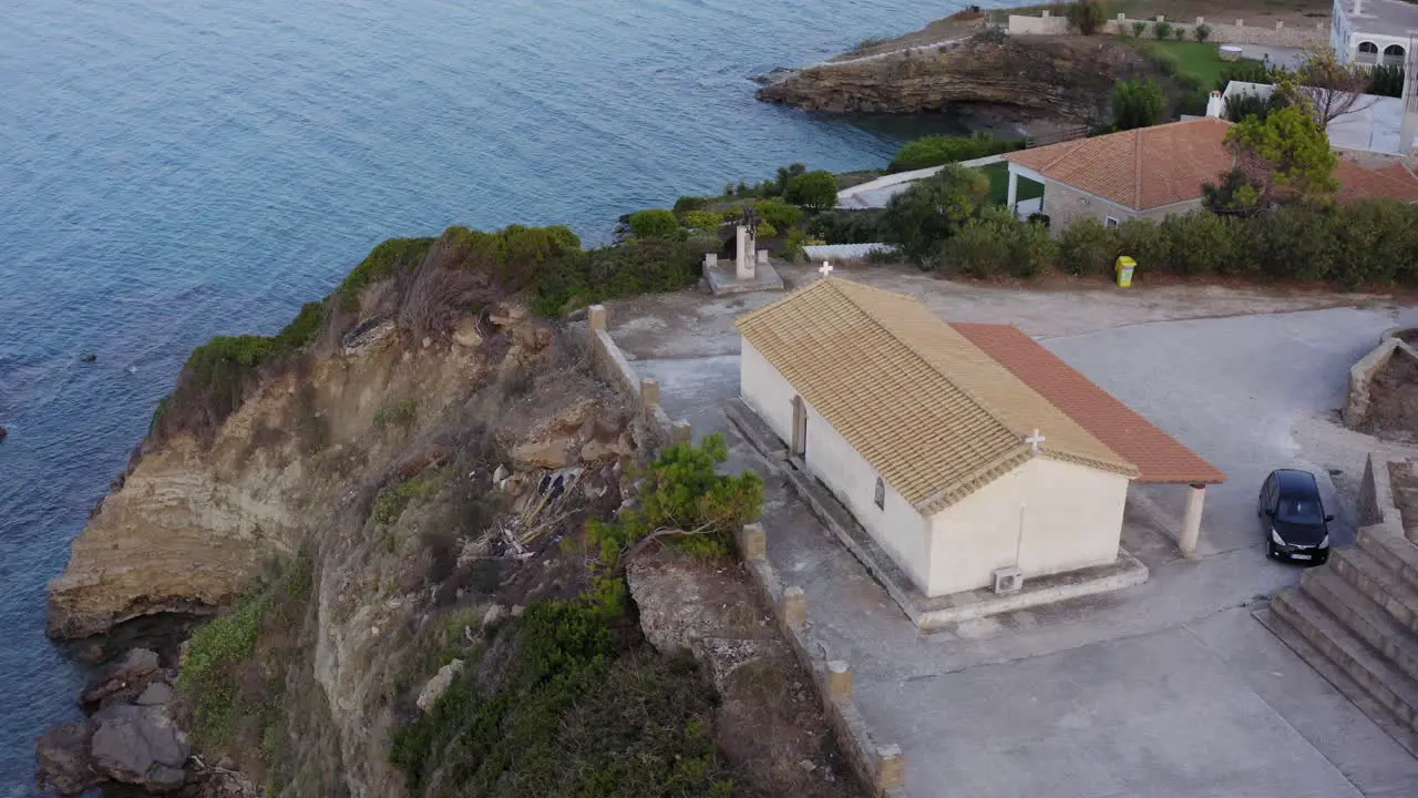 Catholic Church on a Cliff Next to the Ocean