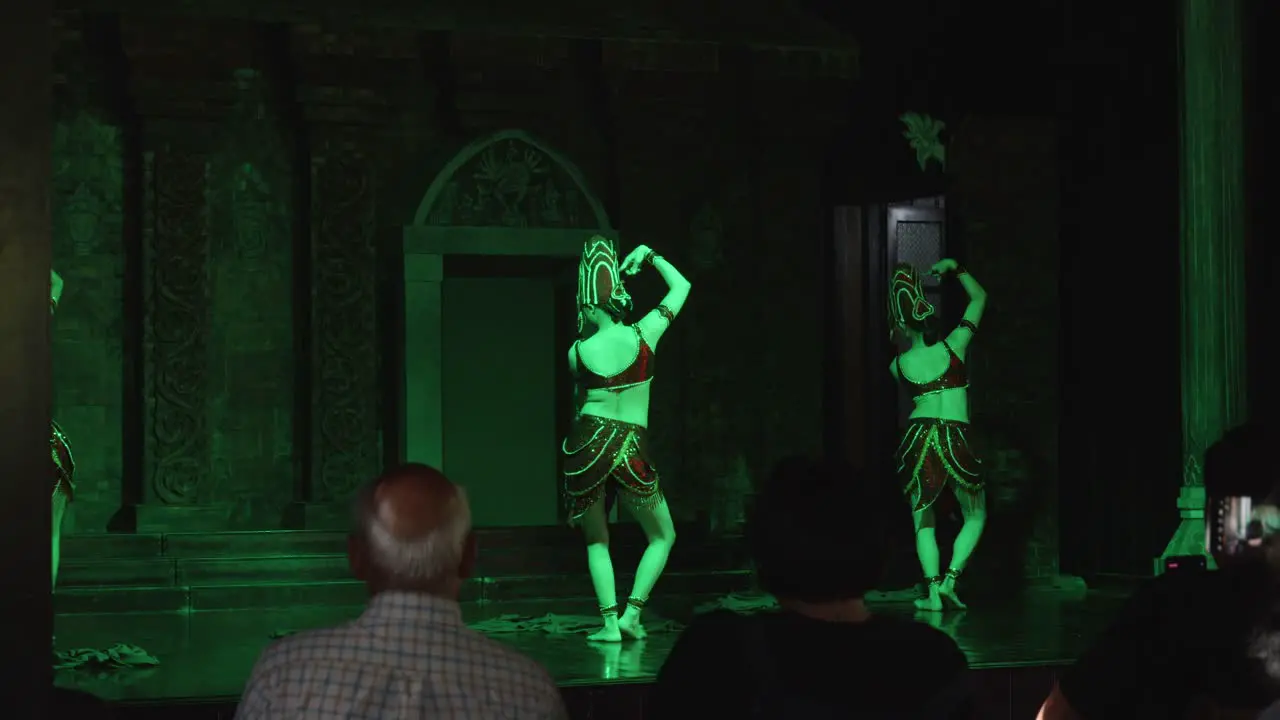 A group of women performing a traditional dance of the Chăm Pa ethnic group