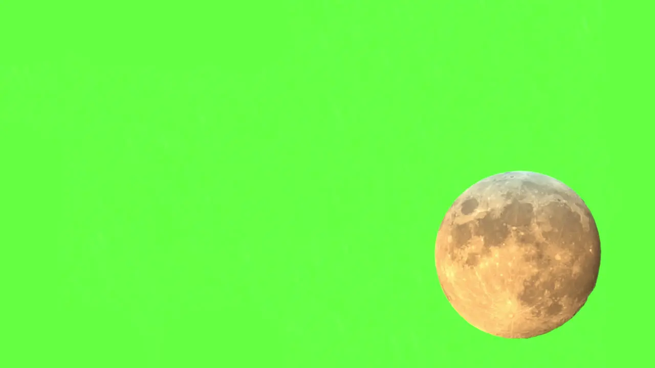 Large Colourful Full Moon Time Lapse On A Green Screen